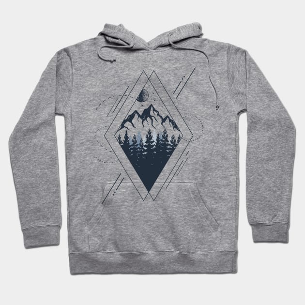 Mountains. Geometric Style Hoodie by SlothAstronaut